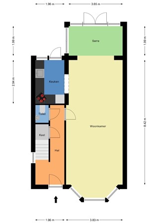 Floorplan - Burgemeester de Bruïnelaan 103, 3331 AD Zwijndrecht